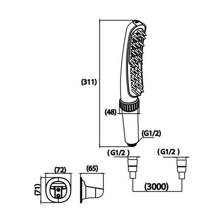 ฝักบัวอาบน้ำสำหรับสัตว์เลี้ยง COTTO ZH028 สีดำ_4