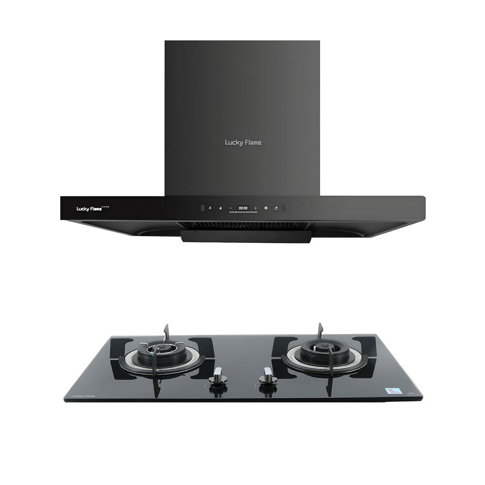 เตาฝัง+เครื่องดูดควัน LUCKY FLAME LGS932+RG911T(NB)