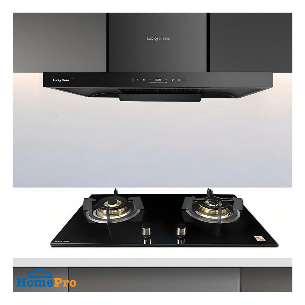 เตาฝัง+เครื่องดูดควัน LUCKY FLAME LGS972+RG911T(NB)