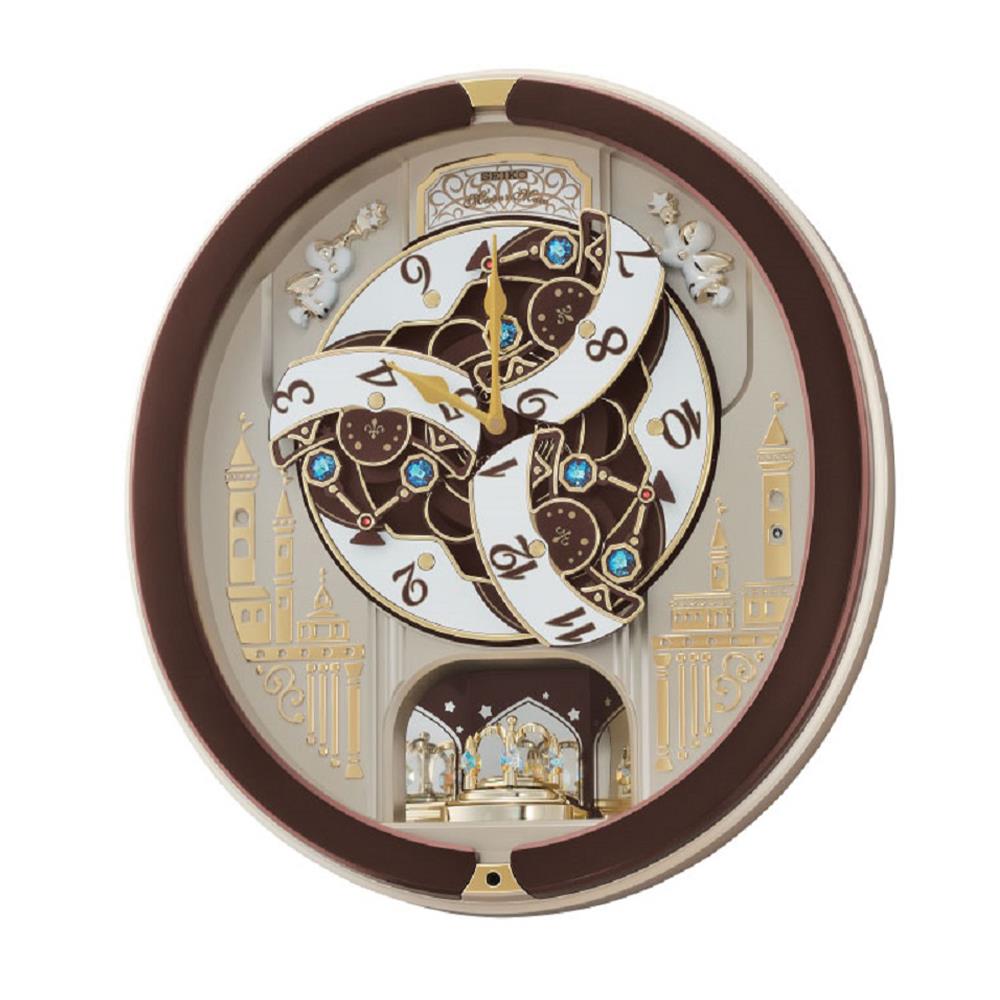 นาฬิกาแขวน SEIKO CLOCKS MELODY QXM291B 17.4X15.9 นิ้ว สีน้ำตาล