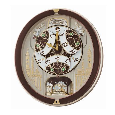 นาฬิกาแขวน SEIKO CLOCKS MELODY QXM291B 17.4X15.9 นิ้ว สีน้ำตาล_3