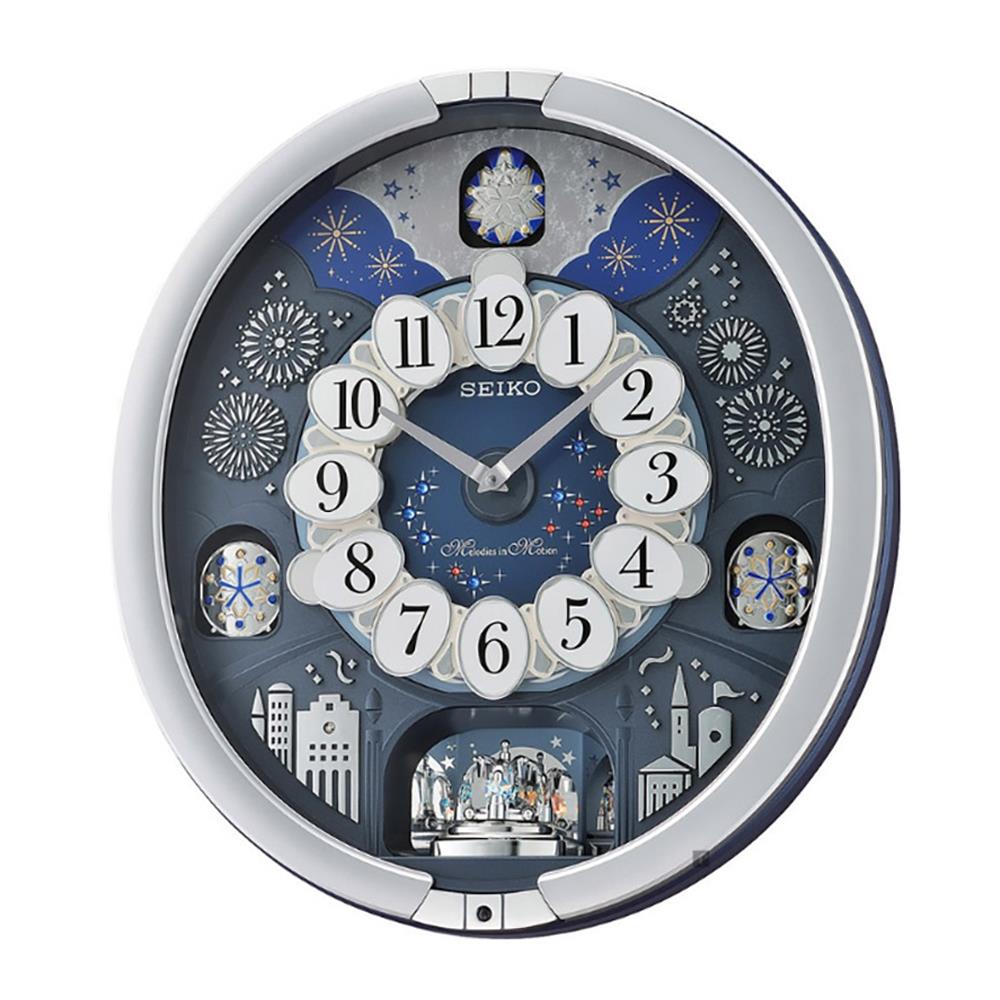 นาฬิกาแขวน SEIKO CLOCKS MELODY QXM379S 17.4X15.9 นิ้ว สีเทา