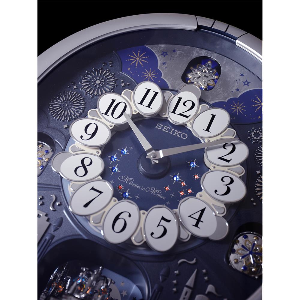 นาฬิกาแขวน SEIKO CLOCKS MELODY QXM379S 17.4X15.9 นิ้ว สีเทา