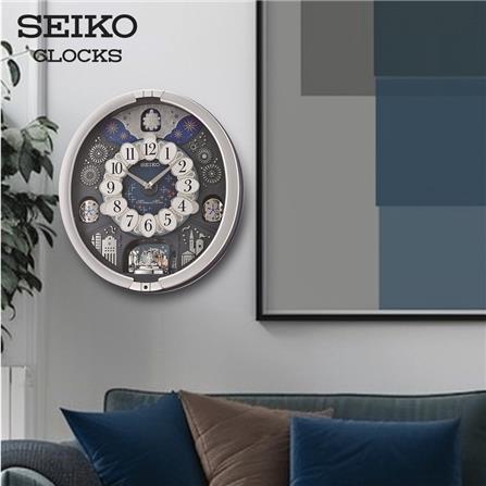 นาฬิกาแขวน SEIKO CLOCKS MELODY QXM379S 17.4X15.9 นิ้ว สีเทา_3