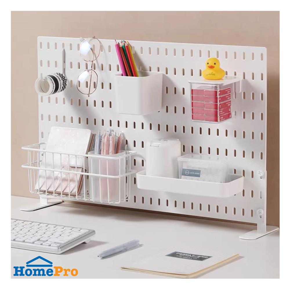 แผงพลาสติกพร้อมขาตั้งโต๊ะ STACKO TIDY 56x0.4x37 ซม. สีขาว