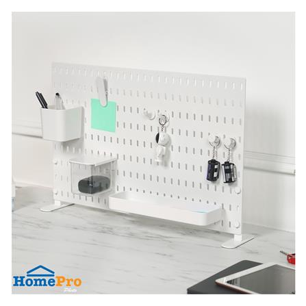 แผงพลาสติกพร้อมขาตั้งโต๊ะ STACKO TIDY 56x0.4x37 ซม. สีขาว_5