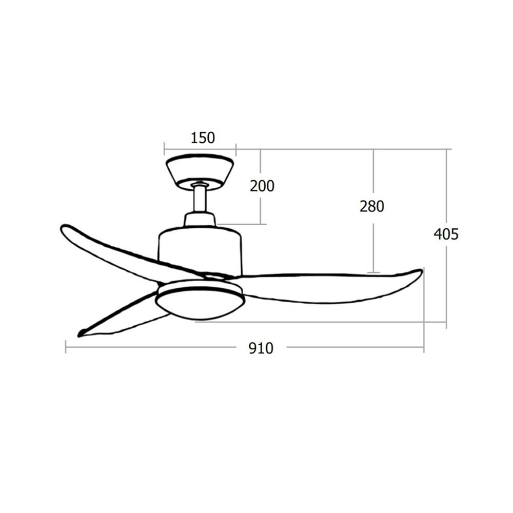 พัดลมโคมไฟ LED MR.KEN 25-01853 36 นิ้ว 18 วัตต์ DAYLIGHT/COOL WHITE/WARM WHITE สีขาว