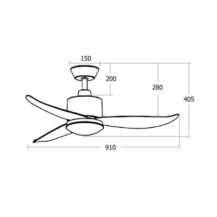 พัดลมโคมไฟ LED MR.KEN 25-01853 36 นิ้ว 18 วัตต์ DAYLIGHT/COOL WHITE/WARM WHITE สีขาว_4