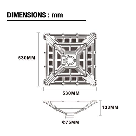 ไฟสนาม SOLAR CARINI NORAH SQ 1,000 วัตต์ DAYLIGHT สีดำ_5