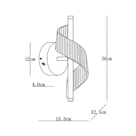 ไฟกิ่งภายใน LED CARINI H2402-6W 6 วัตต์  DAYLIGHT/COOL WHITE/WARM WHITE สีทอง/ใส 1 หัว_5