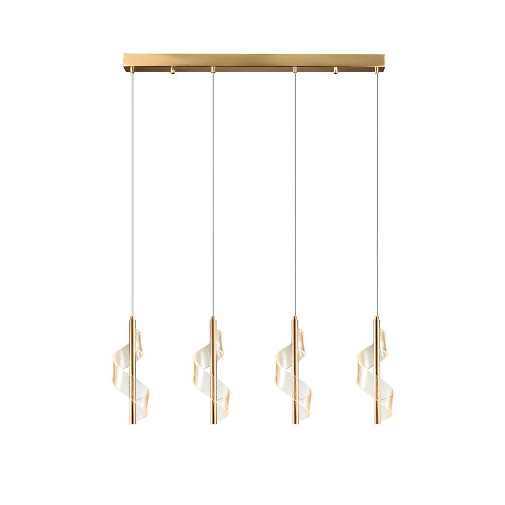 ไฟช่อ LED CARINI H2402 25 วัตต์ DAYLIGHT/COOL WHITE/WARM WHITE สีทอง/ใส 4 หัว