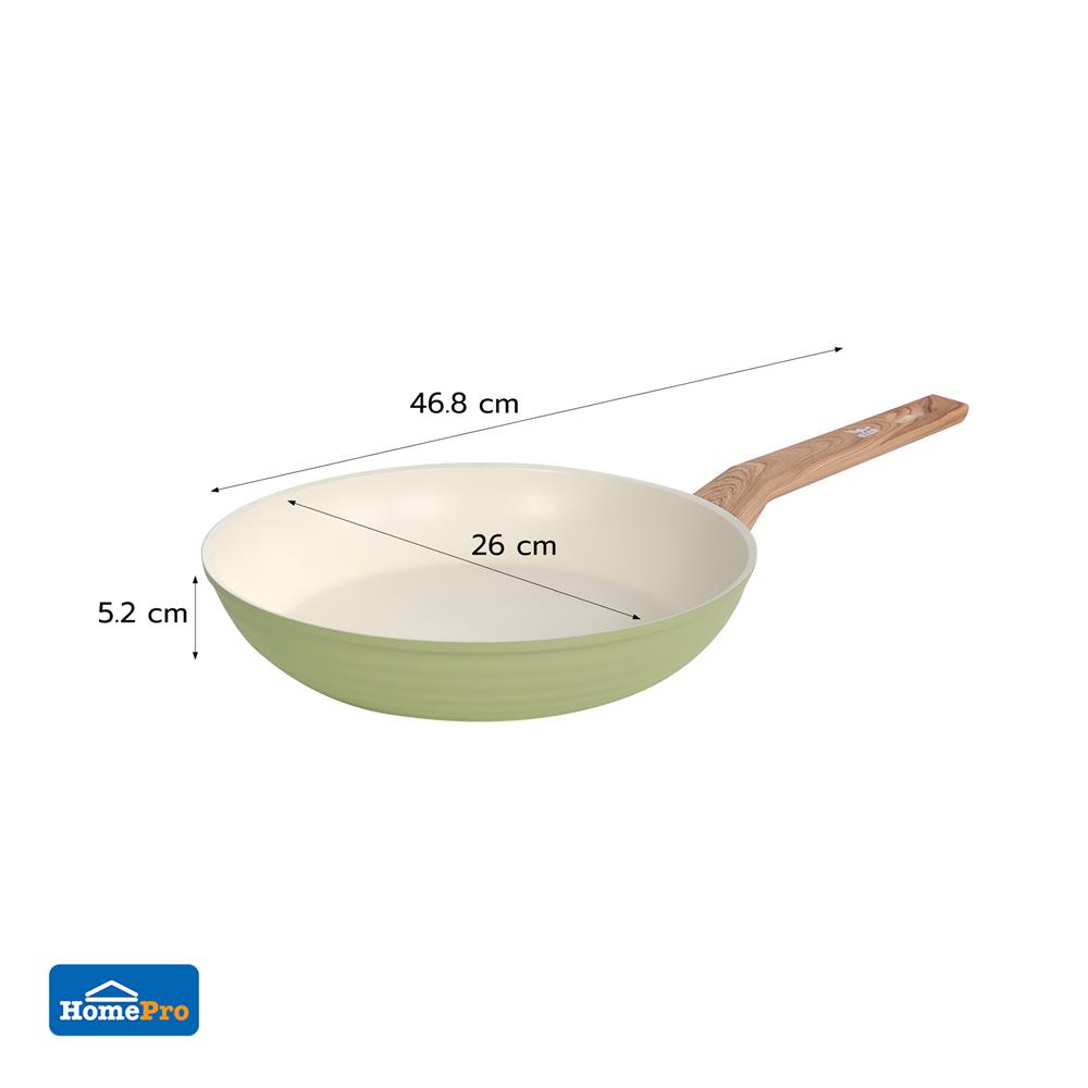 กระทะตื้น 26 ซม. KECH ELLE IH สีเขียว