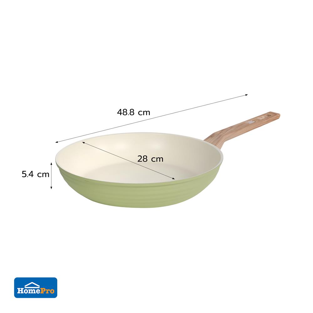 กระทะตื้น 28 ซม. KECH ELLE IH สีเขียว