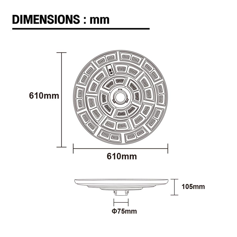 ไฟสนาม SOLAR CARINI NORAH RD 1000 วัตต์ DAYLIGHT สีดำ