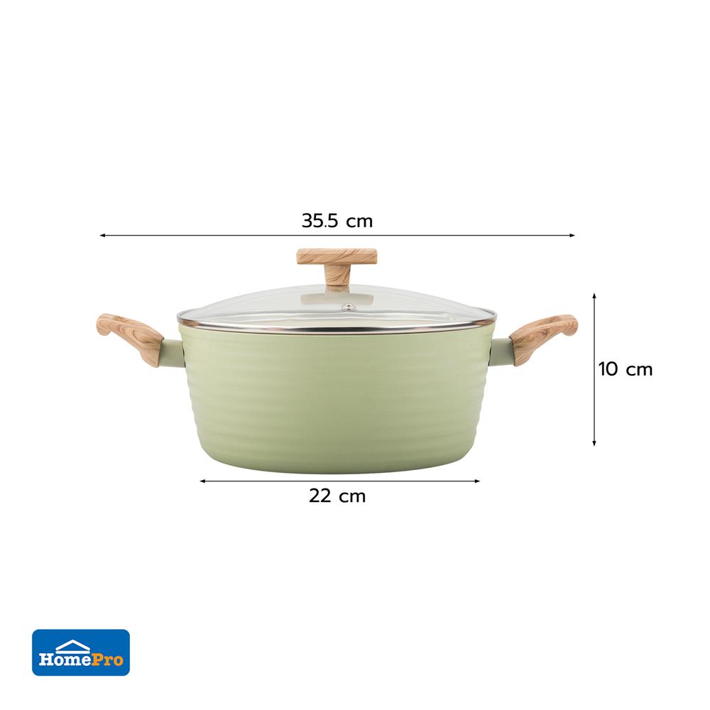 หม้อ 22 ซม. KECH ELLE IH สีเขียว
