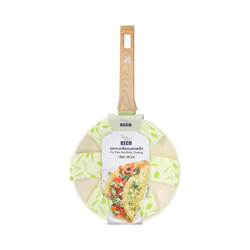 กระทะตื้น 24 ซม. KECH ELLE IH สีเขียว