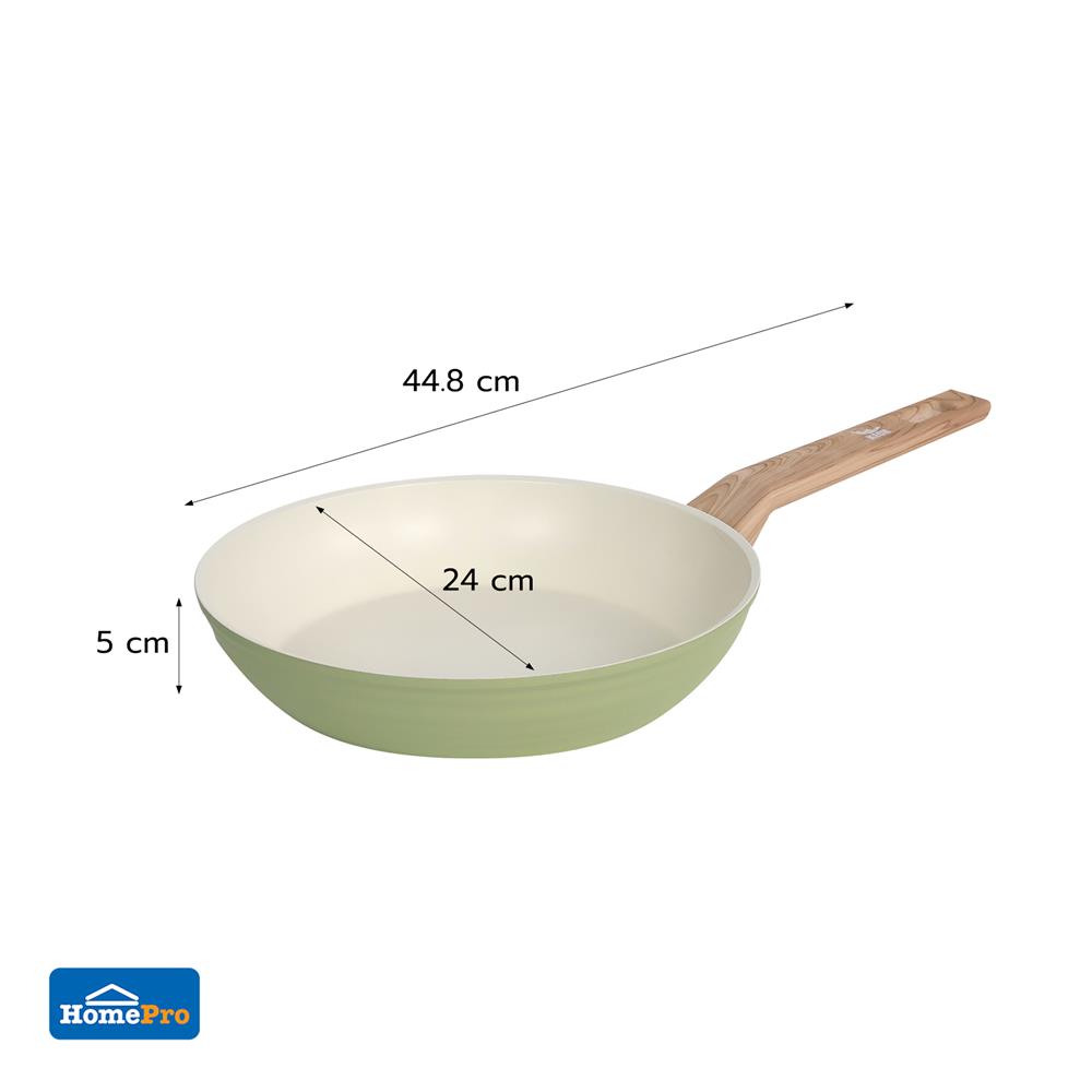 กระทะตื้น 24 ซม. KECH ELLE IH สีเขียว