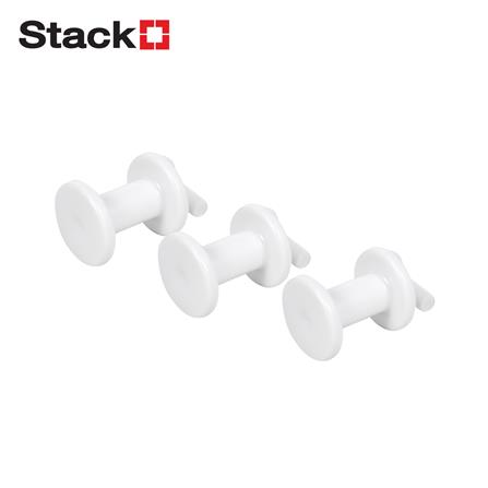 หมุดพลาสติกเดี่ยว 3 ชิ้น STACKO TIDY 1.8x1.8x1.8 ซม. สีขาว_0