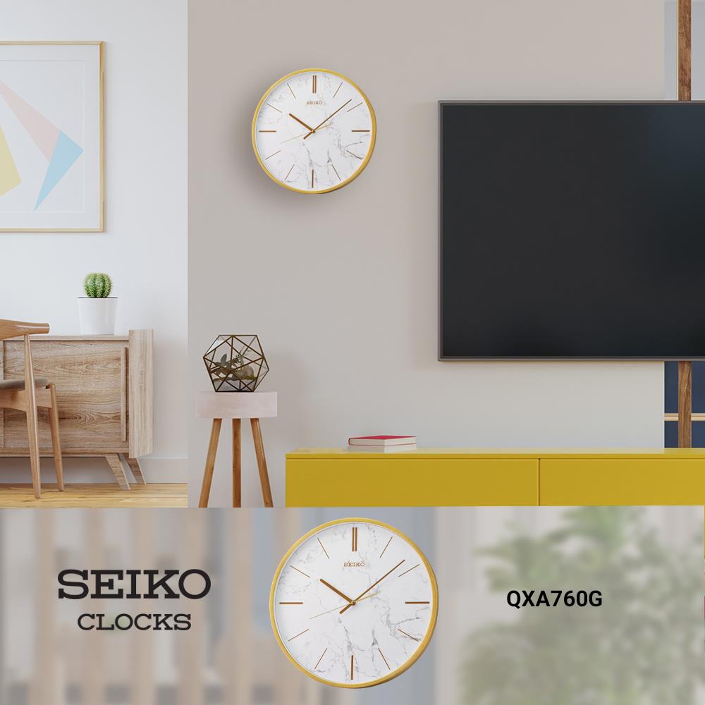 นาฬิกาแขวน SEIKO CLOCKS QXA760G 15.9 นิ้ว สีทอง
