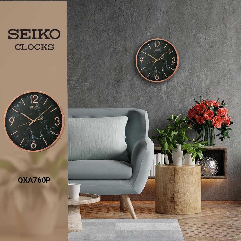 นาฬิกาแขวน SEIKO CLOCKS QXA760P 15.9 นิ้ว สีพิงค์โกลด์