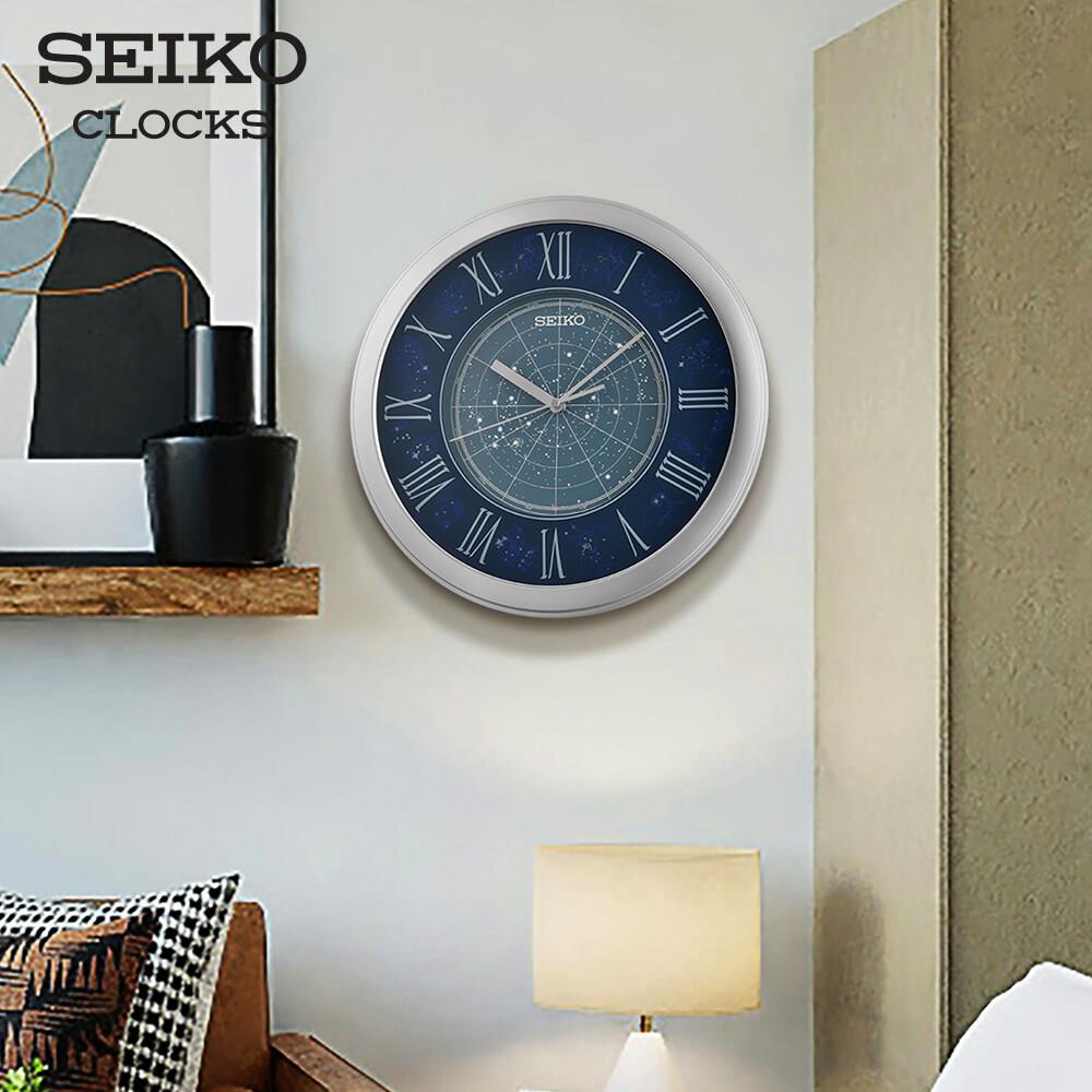 นาฬิกาแขวน SEIKO CLOCKS QHA013S 12.9 นิ้ว สีเงิน