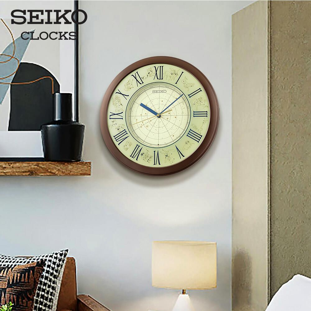 นาฬิกาแขวน SEIKO CLOCKS QHA013B 12.9 นิ้ว สีน้ำตาล