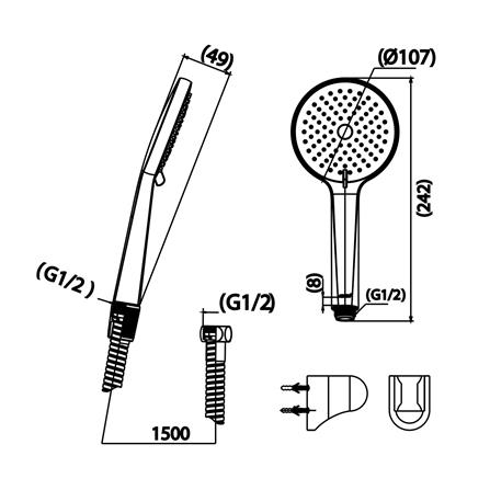 ชุดฝักบัวสายอ่อน 3 ระดับ COTTO ZH032(HM)_4