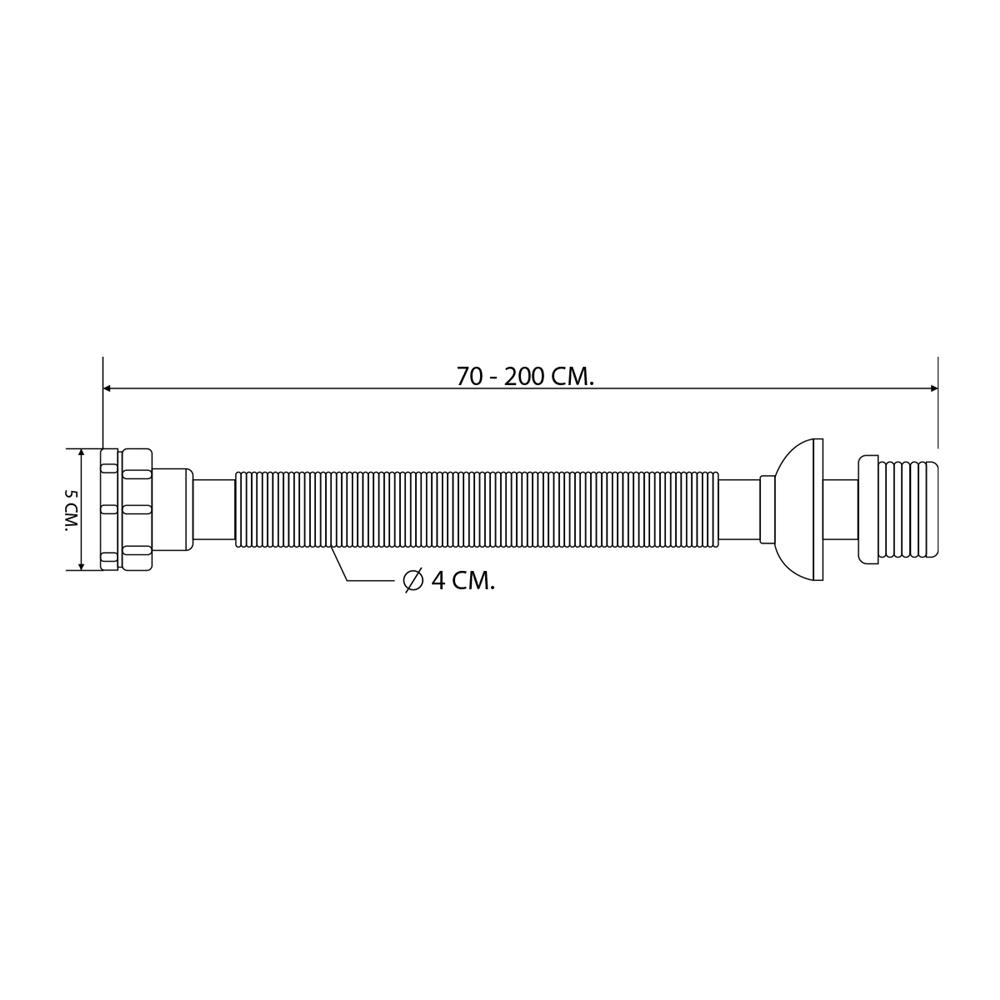 ท่อน้ำทิ้งอ่างล้างหน้าท่อย่น DONMARK GL-5328 200 ซม.