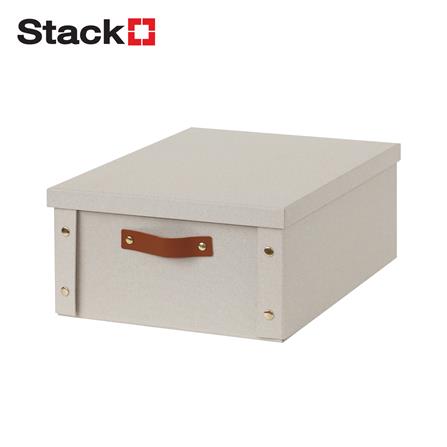 กล่องผ้าพับได้มีฝา STACKO PETA SIZE M 33X40X17 ซม. สีครีม_0