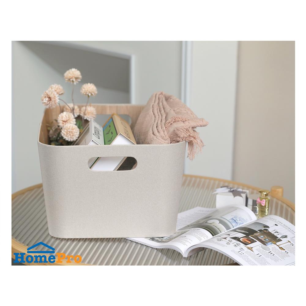 กล่องผ้าเหลี่ยม STACKO PETA 30.5X40.6X20.3 ซม. สีครีม