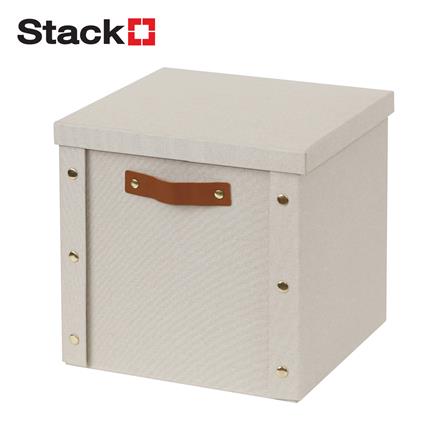 กล่องผ้าพับได้มีฝา STACKO PETA SIZE L 30X30X28 ซม. สีครีม_0