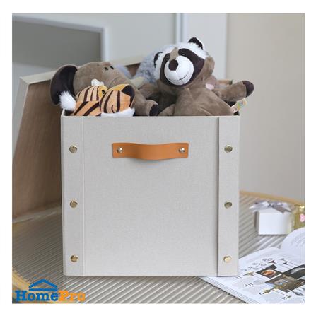 กล่องผ้าพับได้มีฝา STACKO PETA SIZE L 30X30X28 ซม. สีครีม_4