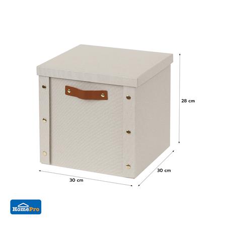 กล่องผ้าพับได้มีฝา STACKO PETA SIZE L 30X30X28 ซม. สีครีม_5