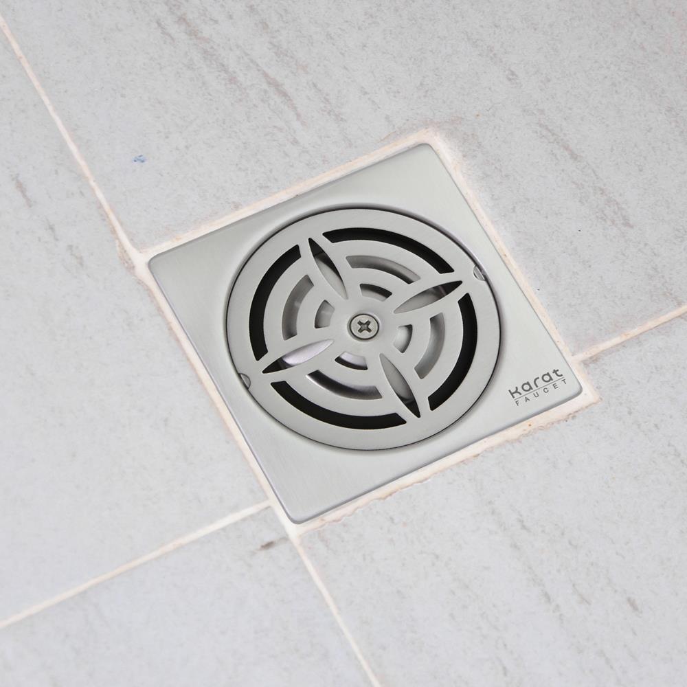 ตะแกรงกันกลิ่นแบบเหลี่ยม KARAT FAUCET KA-56-832-ST หน้าแปลน 4 นิ้ว