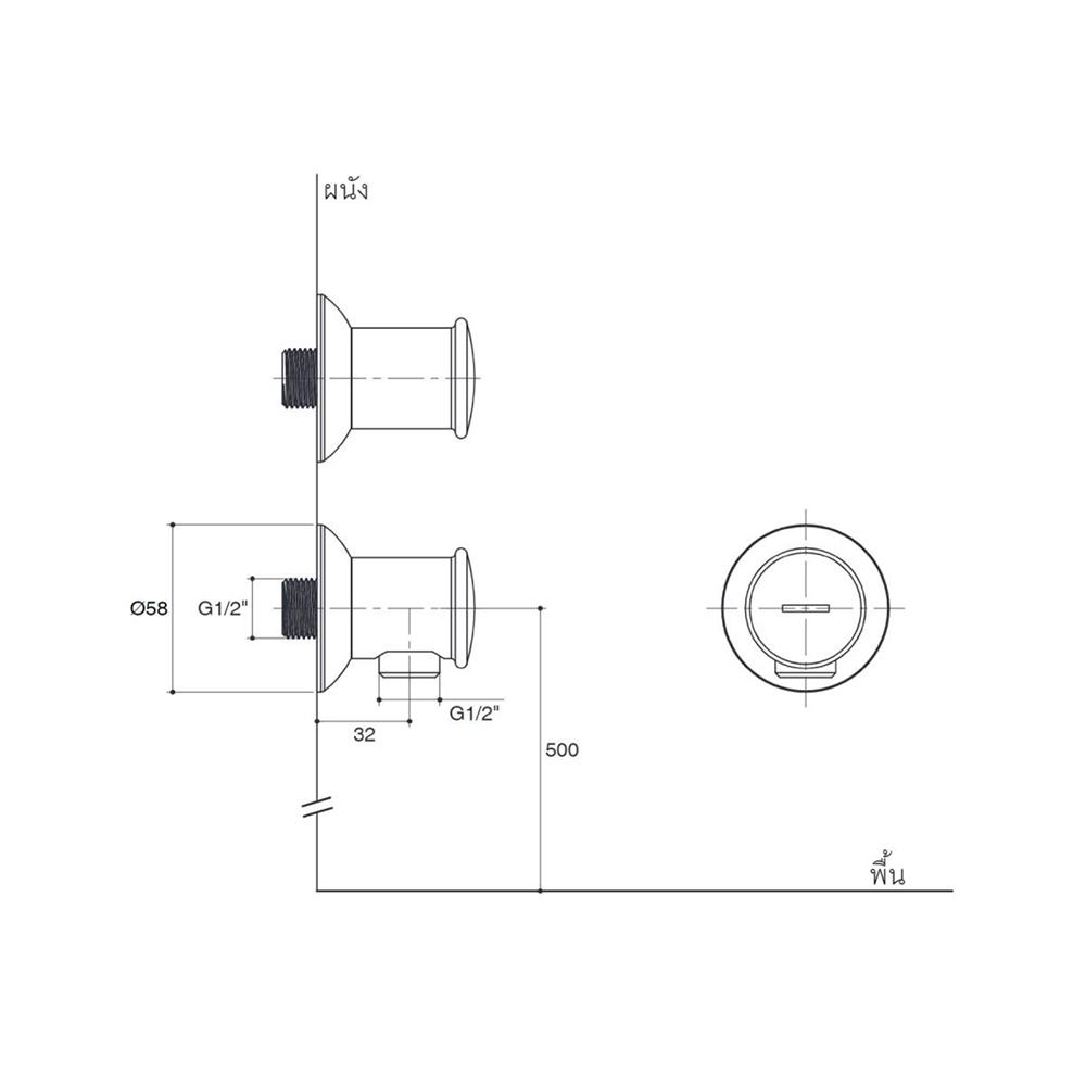 ข้อต่อฝักบัว KOHLER K-16381X-BL สีดำ