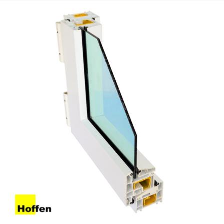 หน้าต่างบานเลื่อน UPVC เหล็กดัด HOFFEN 100x100 ซม. สีขาว_3