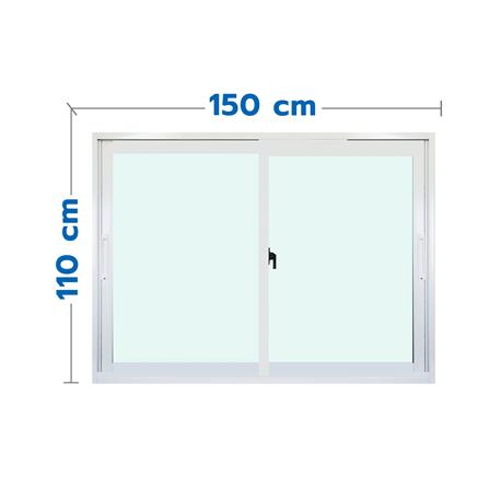 หน้าต่างบานเลื่อน อะลูมิเนียม S-S MHOLARN 150x110 ซม. สีขาว_0