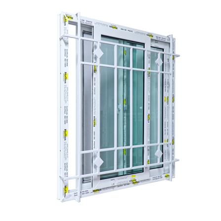 หน้าต่างบานเลื่อน UPVC มุ้ง เหล็กดัด HOFFEN F6 120x110 ซม. สีขาว_1