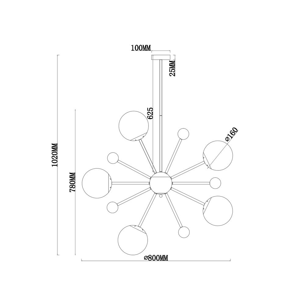 ไฟช่อ CARINI P240657-18+25CAR สีขาว/ทอง 18 หัว