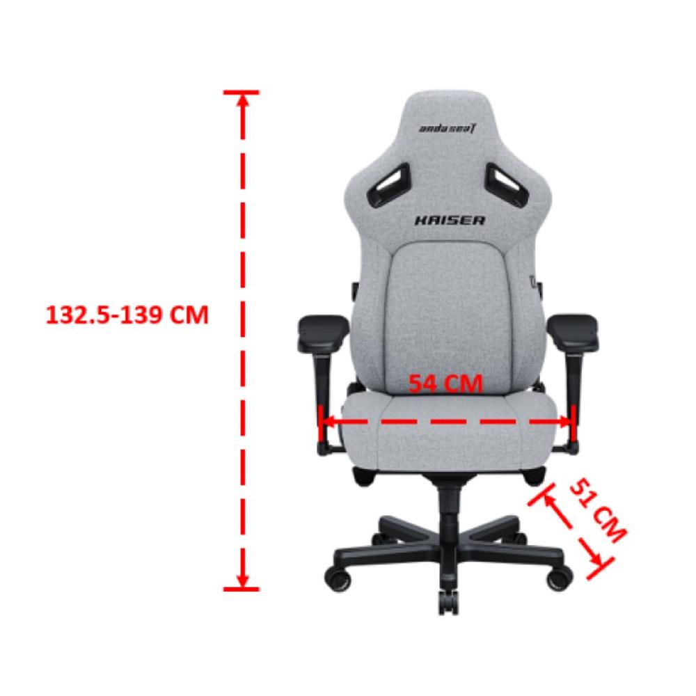 เก้าอี้เกมมิ่ง ANDA SEAT KAISER 4 SIZE XL เบาะผ้า สีเทา