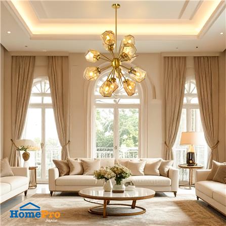 ไฟช่อ CARINI P240956-12 สีทอง/ชา 12 หัว_3