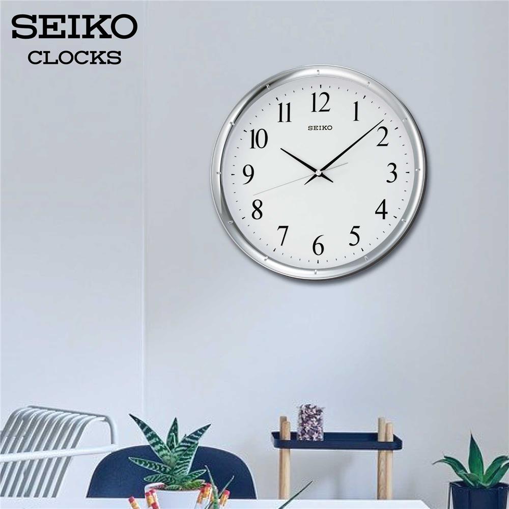 นาฬิกาแขวน SEIKO CLOCKS QXA417S 12.2 นิ้ว สีเงิน