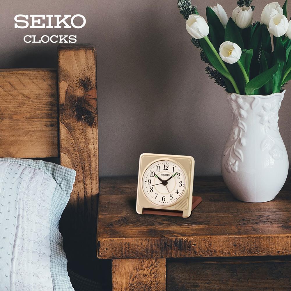 นาฬิกาปลุก SEIKO CLOCKS QHT015F 3.07X2.8 นิ้ว สีทอง