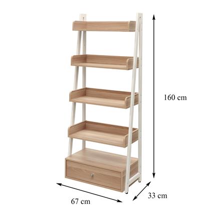 ชั้นวางของโล่ง 5 ชั้น 1 ลิ้นชัก FURDINI GEPPER 67 ซม. สีไวท์โอ๊ค_5
