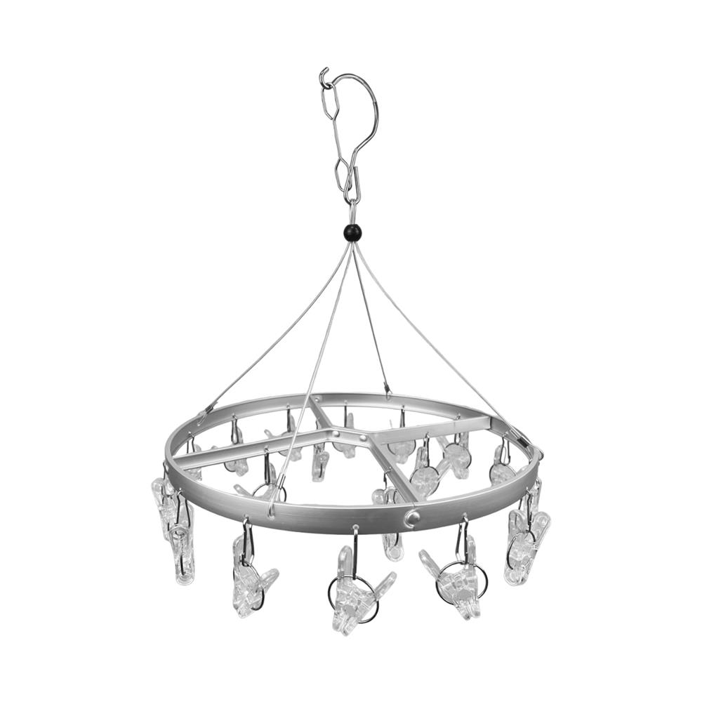 ห่วงตากผ้าอะลูมิเนียมกลมใหญ่ MBS 18 กิ๊บ สีขาว