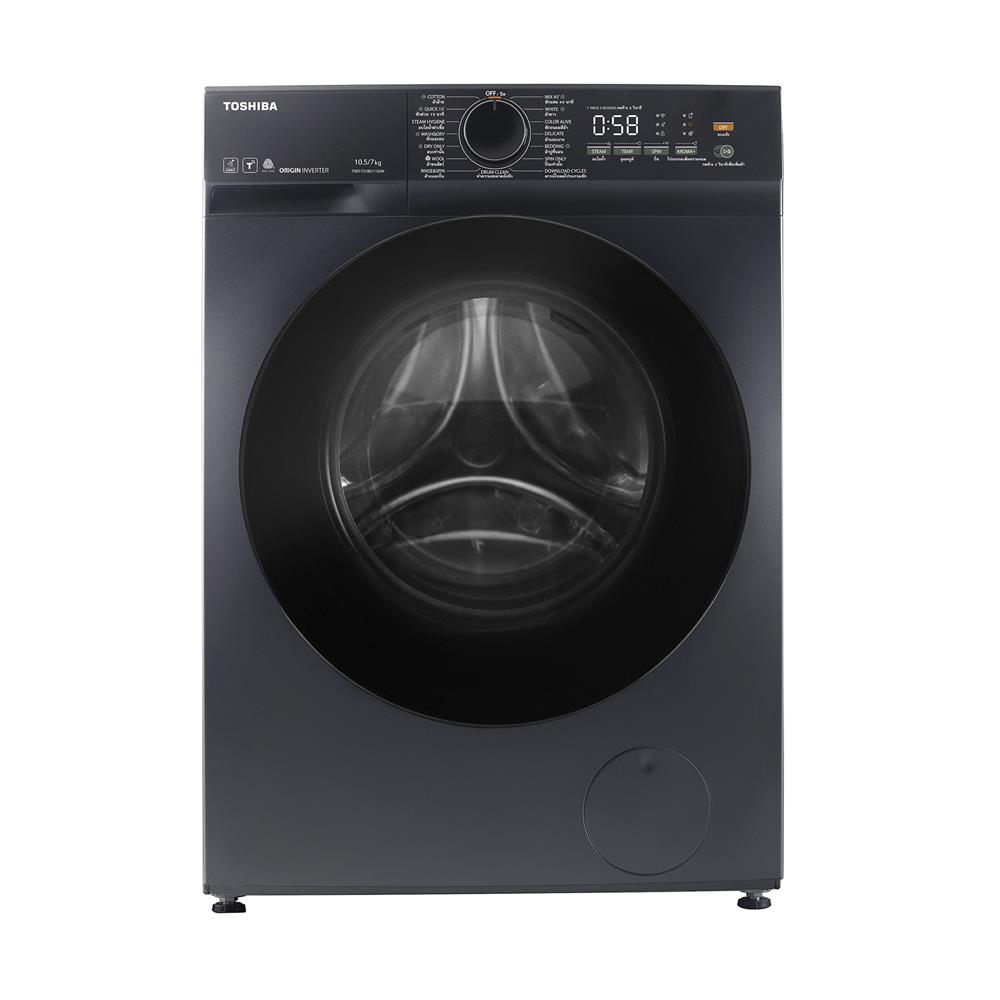 เครื่องซักอบผ้า TOSHIBA TWD-T21BU115UWT(MG) 10.5/7 กก. 1200RPM อินเวอร์เตอร์