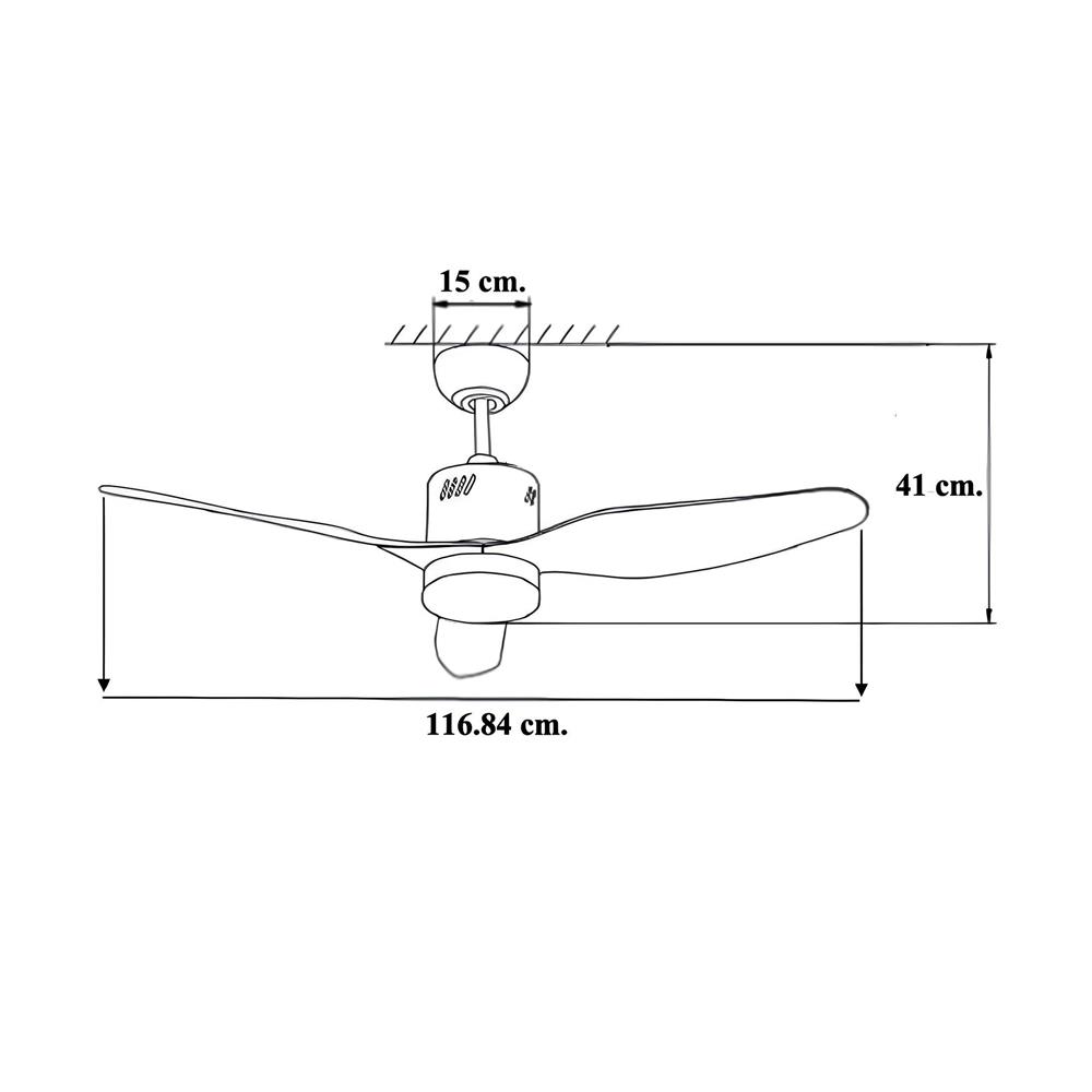 พัดลมโคมไฟ LED WINFAVOUR WFDC52/DC36(MBK) 46 นิ้ว 18 วัตต์ DAYLIGHT/COOL WHITE/WARM WHITE สีดำ