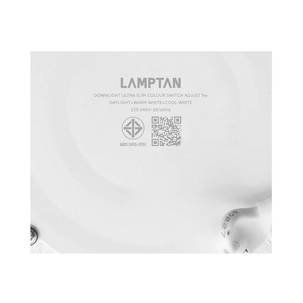 ดาวน์ไลท์ LED LAMPTAN ADJUST 5.6 นิ้ว 9 วัตต์ DAYLIGHT/COOL WHITE/WARM WHITE สีขาว
