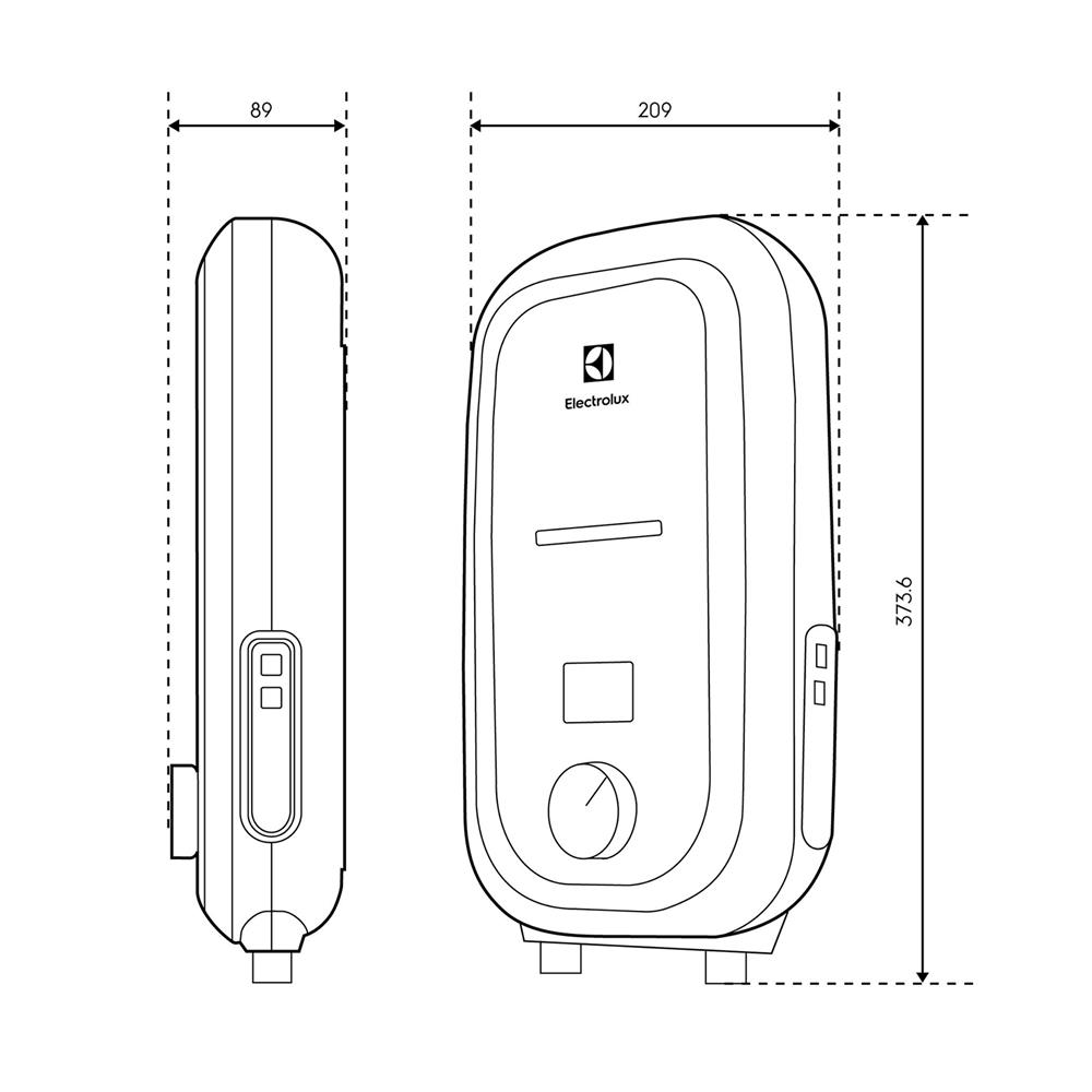 เครื่องทำน้ำอุ่น ELECTROLUX EWE381RX1-G6 3800 วัตต์ สีเทา