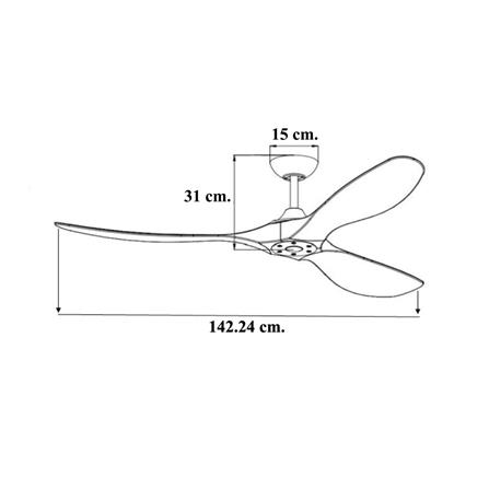 พัดลมไม่มีโคมไฟ WINFAVOUR WFDC56/WFDC20(BN) 56 นิ้ว สีเงิน/ลายไม้_2